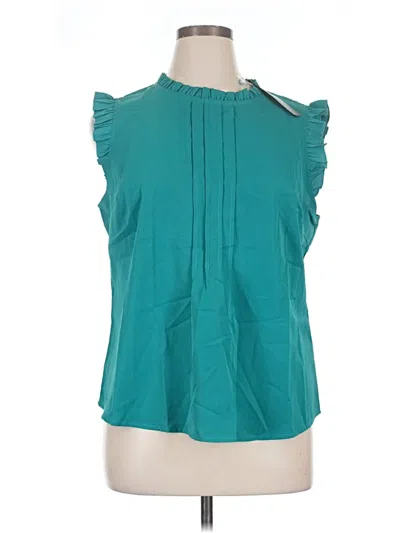 Pre-owned Allegra K Sleeveless Blouse In Teal