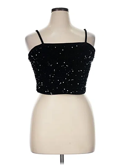 Pre-owned Allegra K Sleeveless Top Black Strapless Neckline Tops