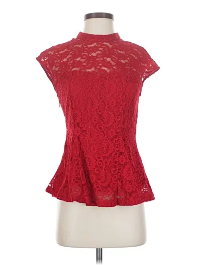 Pre-owned Allegra K Sleeveless Top Red High Neck Tops