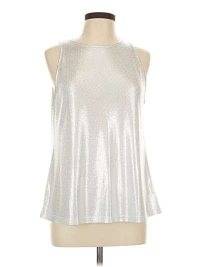 Pre-owned Allegra K Sleeveless T-shirt In Silver