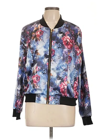 Pre-owned Allegra K Track Jacket In Blue