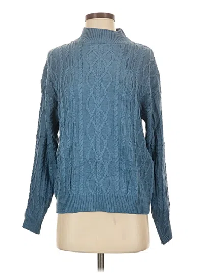 Allegra K Turtleneck Sweater In Blue