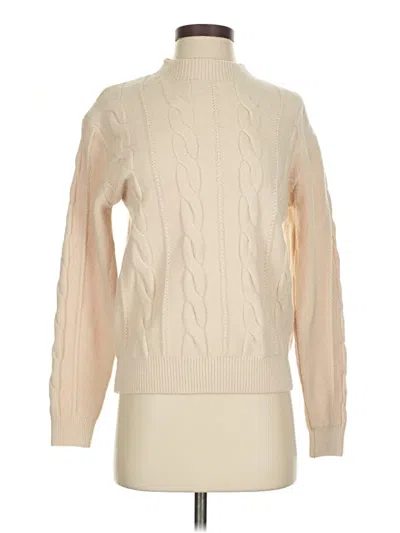 Pre-owned Allegra K Turtleneck Sweater In White