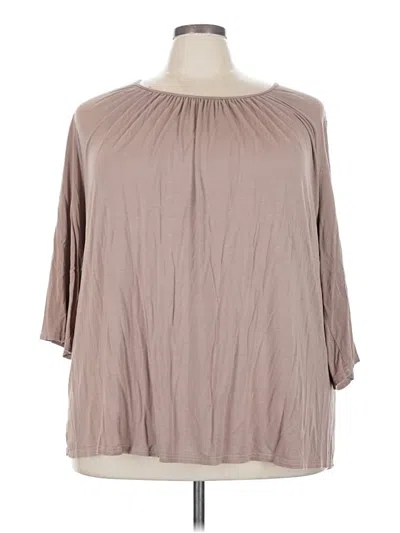 Pre-owned Allegrace 3/4 Sleeve Blouse In Brown