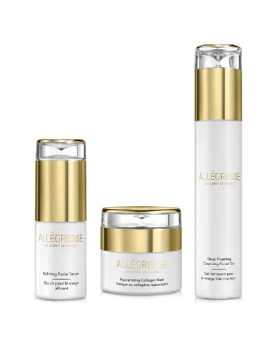 Allegresse 24k Facial Serum + Facial Gel + Collagen Mask 3pc Set