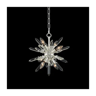 Allegri Angelo 14" Wide Silver 6-light Crystal Pendant Light