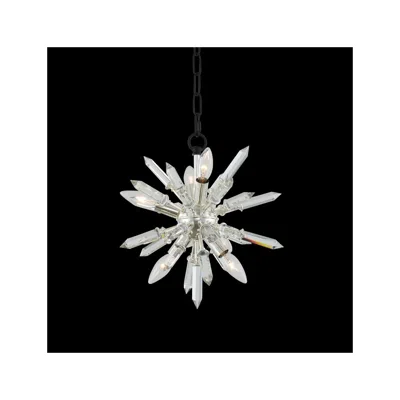Allegri Angelo 14"w Black And Silver 6-light Crystal Pendant Light