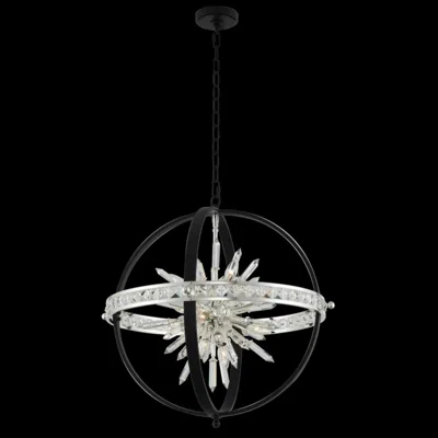 Allegri Angelo 26"w Black Silver 10-light Crystal Orb Pendant Light