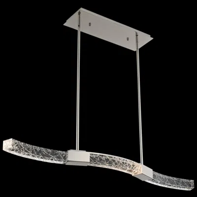 Allegri Athena 40"w Polished Nickel Led Kitchen Island Light Pendant