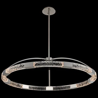 Allegri Athena 43"w Polish Nickel Led Crystal Ring Pendant