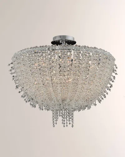 Allegri Crystal By Kalco Lighting 24" Cielo Flush Mount In Metallic