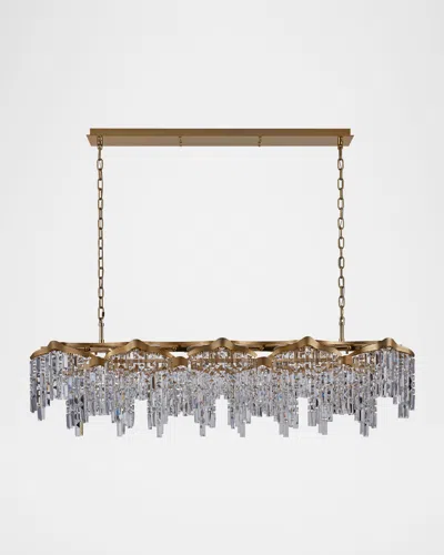 Allegri Crystal By Kalco Lighting Cadere 63" 24-light Crystal Island Light In Gold