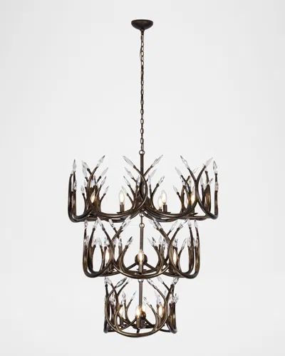 Allegri Crystal By Kalco Lighting Chalet 41" 18-light Chandelier In Brown