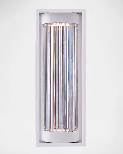 Allegri Crystal By Kalco Lighting Cilindro Led Outdoor Sconce, 28" In Matte White