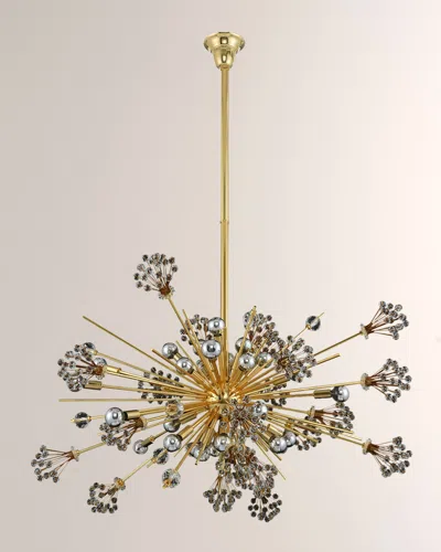 Allegri Crystal By Kalco Lighting Constellation 36" 30-light Oval Pendant In Gold