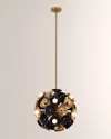 Allegri Crystal By Kalco Lighting Damask 15-light Semi Flush Mount In Black And Vintage Brass