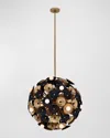Allegri Crystal By Kalco Lighting Damask 28-light Orb Pendant Light In Black And Vintage Brass