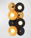 Allegri Crystal By Kalco Lighting Damask 4-light Sconce In Black And Vintage Brass