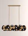 Allegri Crystal By Kalco Lighting Damask 48" Island Light In Black And Vintage Brass
