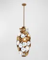 Allegri Crystal By Kalco Lighting Damask Large Foyer Light In White And Vintage Brass