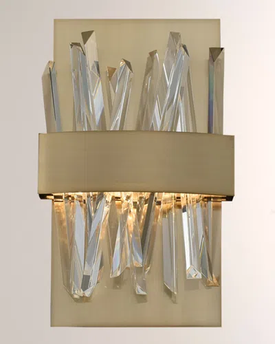 Allegri Crystal By Kalco Lighting Glacier 10" Led Wall Sconce In Gold