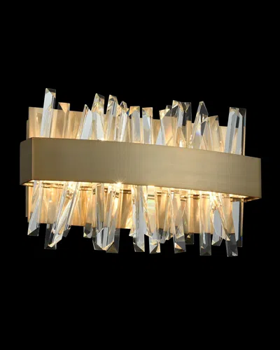 Allegri Crystal By Kalco Lighting Glacier 12" Led Bath Vanity Light In Gold