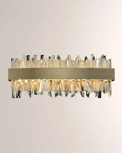 Allegri Crystal By Kalco Lighting Glacier 18" Led Bath Vanity Light In Brushed Champagne Gold