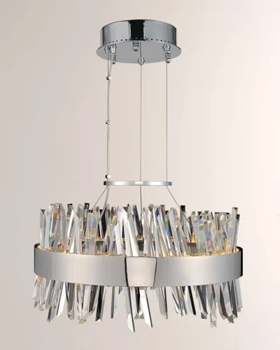 Allegri Crystal By Kalco Lighting Glacier 20" Led Round Pendant In Metallic