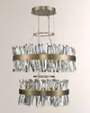 Allegri Crystal By Kalco Lighting Glacier 25 + 32" 2 Tier Led Round Pendant In Brushed Champagne Gold