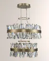 Allegri Crystal By Kalco Lighting Glacier 25 + 32" 2 Tier Led Round Chandelier In Brushed Champagne Gold