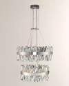 Allegri Crystal By Kalco Lighting Glacier 25 + 32" 2 Tier Led Round Chandelier In Polished Chrome