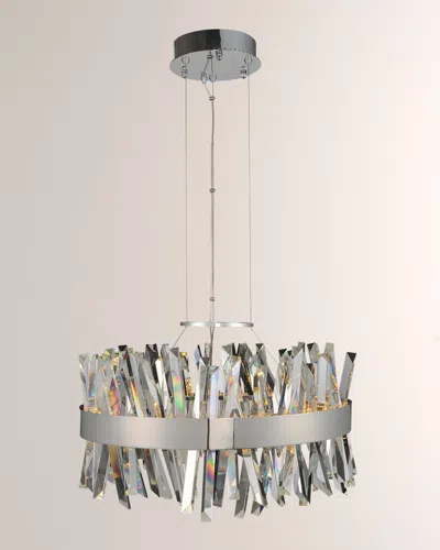 Allegri Crystal By Kalco Lighting Glacier 25" Led Round Pendant Light In Gray