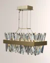 Allegri Crystal By Kalco Lighting Glacier 26" Led Rectangular Island Light In Brushed Champagne Gold