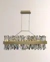 Allegri Crystal By Kalco Lighting Glacier 36" Led Rectangular Island In Brushed Champagne Gold