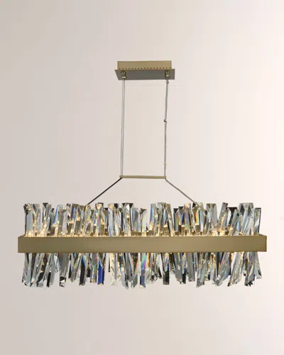 Allegri Crystal By Kalco Lighting Glacier 36" Led Rectangular Island In Multi