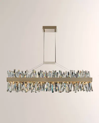 Allegri Crystal By Kalco Lighting Glacier 48" Led Island Light In Brushed Champagne Gold