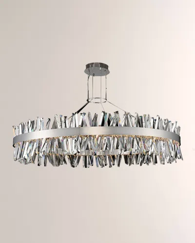 Allegri Crystal By Kalco Lighting Glacier 60" Led Round Pendant In Polished Chrome