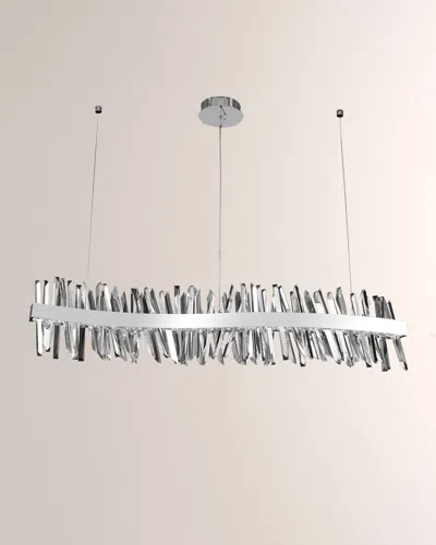 Allegri Crystal By Kalco Lighting Glacier 60" Led Wave Island In Multi