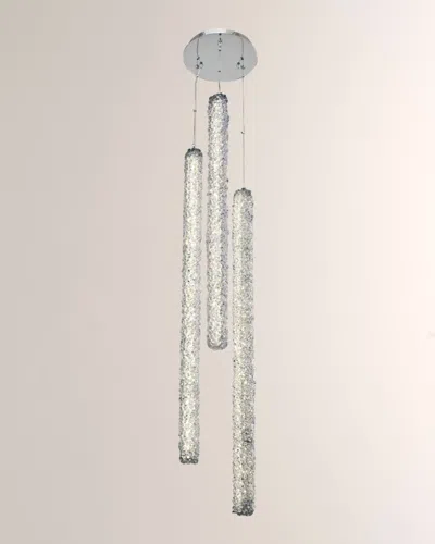 Allegri Crystal By Kalco Lighting Lina 3-column Led Foyer Light In Metallic