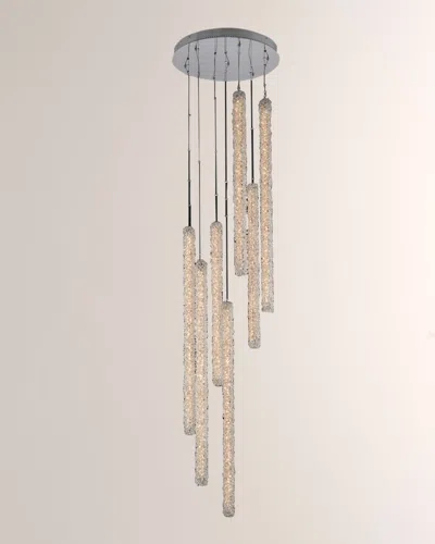 Allegri Crystal By Kalco Lighting Lina 7 Column Led Foyer Light In Multi