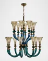 Allegri Crystal By Kalco Lighting Tinta 16-light 2-tier Chandelier, 44" Tall