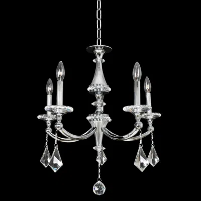 Allegri Floridia 23" Wide Chrome 5-light Crystal Chandelier
