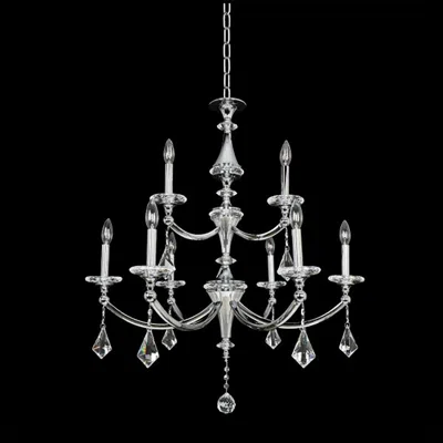 Allegri Floridia 30.5" Wide Chrome 9-light 2-tier Chandelier