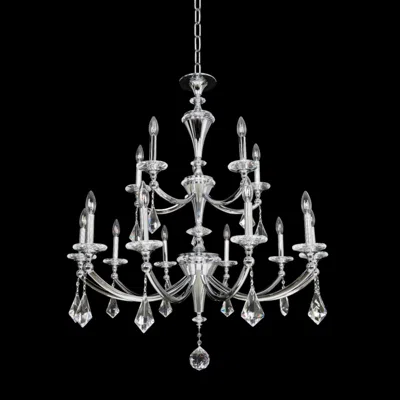 Allegri Floridia 37" Wide Gold 15-light 2-tier Chandelier
