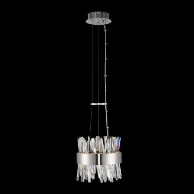 Allegri Glacier 10" Wide Chrome Crystal Round Led Mini Pendant Light