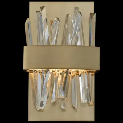 Allegri Glacier 12"h Champagne Gold Led Crystal Wall Sconce