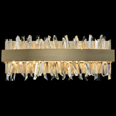Allegri Glacier 18"w Champagne Gold Led Crystal Bath Light