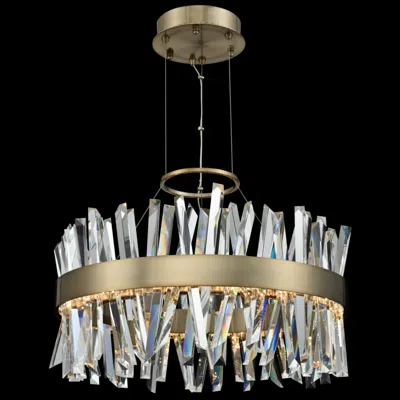 Allegri Glacier 25" Wide Champagne Gold Led Round Crystal Pendant