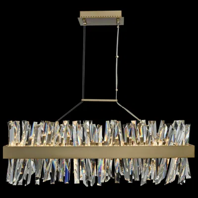 Allegri Glacier 36" Wide Champagne Gold Led Kitchen Island Light Pendant
