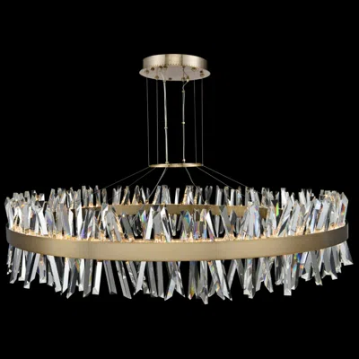 Allegri Kalco Glacier 60" Wide Champagne Gold Led Round Crystal Pendant